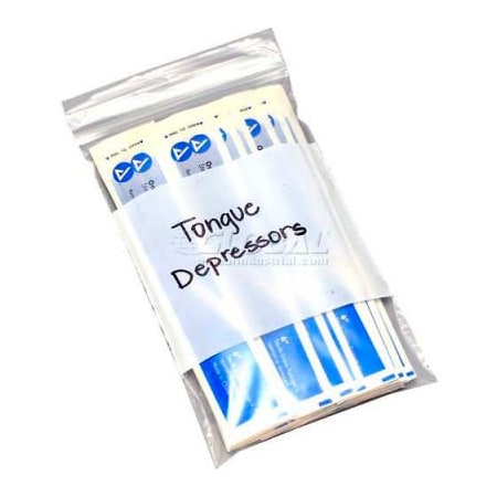 Lk Packaging Clear Line Seal Top Reclosable Bags W/ Write On Block, 3"W x 4"L, 4 Mil, Clear, 1000/Pack F40304W